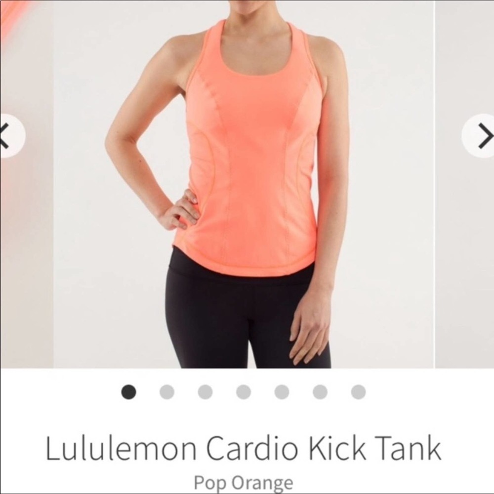 Lululemon cardio kick tank in pop orange